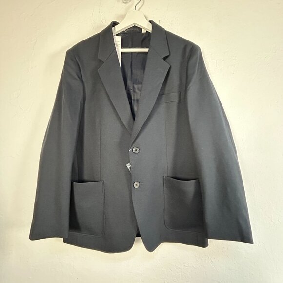 Uniqlo U Navy Mens Tailored Jacket Small Two-Button Pockets Lined Navy New $99 - Picture 1 of 8